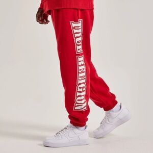 True Religion Red Jogger Swestpants
